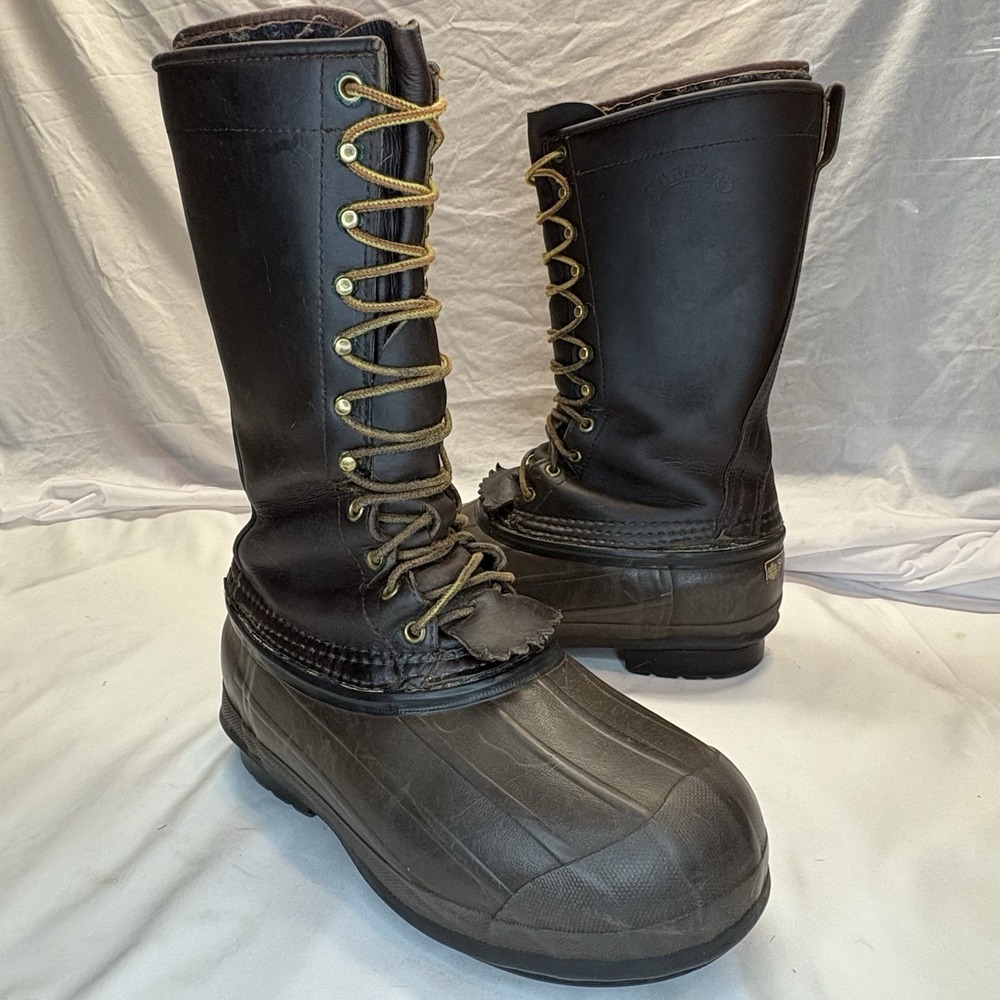 Schnee's Hunter II Pac Snow Boots Mens 8 Brown Thinsulate Wool Liner 13" Tall